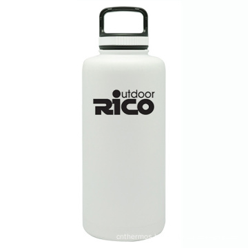 Durable Stainless Steel Vacuum Sports Bottle White 64oz